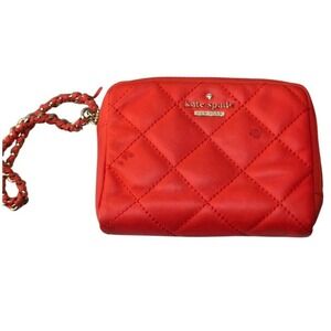 Kate Spade Orange Quilted Clutch Wristlet